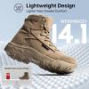 imageFREE SOLDIER Womens Tactical Hiking 6 Inches Lightweight Combat Boot Durable Comfortable Work Boots for WomenTan