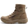 imageFREE SOLDIER Womens Tactical Hiking 6 Inches Lightweight Combat Boot Durable Comfortable Work Boots for WomenTan