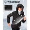 imageFREE SOLDIER Womens Waterproof Ski Jacket Fleece Lined Warm Winter Snow Coat Windproof Hooded RaincoatBlack