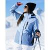 imageFREE SOLDIER Womens Waterproof Ski Jacket Fleece Lined Warm Winter Snow Coat Windproof Hooded RaincoatBlue