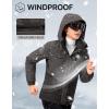 imageFREE SOLDIER Womens Waterproof Ski Jacket Fleece Lined Warm Winter Snow Coat Windproof Hooded RaincoatGray Black
