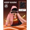 imageFREE SOLDIER Womens Waterproof Ski Jacket Fleece Lined Warm Winter Snow Coat Windproof Hooded RaincoatRose Pink