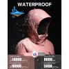 imageFREE SOLDIER Womens Waterproof Ski Jacket Fleece Lined Warm Winter Snow Coat Windproof Hooded RaincoatRose Pink