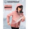 imageFREE SOLDIER Womens Waterproof Ski Jacket Fleece Lined Warm Winter Snow Coat Windproof Hooded RaincoatRose Pink