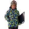 imageFREE SOLDIER Boys Waterproof Warm Ski Jacket Windproof Fleece Thick Kids Winter Coat with Hood for Snowboarding OutdoorPlaid Print