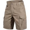 imageFREE SOLDIER Mens Cargo Shorts Casual Elastic Waist Work Shorts Classic Cargo Stretch Short with 8 PocketsKhaki
