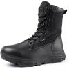 imageFREE SOLDIER Mens Tactical Boots 8 Inches Military Lightweight Durable Hiking Motorcycle Combat Waterproof BootsDark Black