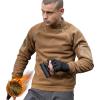 imageFREE SOLDIER Mens Tactical Fleece Lined Jacket Long Sleeve Crewneck Sweatshirts Pullover with Pockets Commando SweaterCoyote Brown