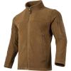 imageFREE SOLDIER Mens Tactical Long Sleeve Fleece Coat Weatherproof Full Zip Up Lightweight Fleece Jacket SweatshirtCoyote Brown