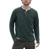 imageFREE SOLDIER Mens Thermal Fleece Pullover Sweater Henley Long Sleeve shirts For MenWinter Lightweight SweatshirtBasic Turquoise