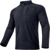 imageFREE SOLDIER Mens Thermal Fleece Pullover Sweater Henley Long Sleeve shirts For MenWinter Lightweight SweatshirtBlack