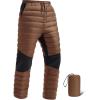 imageFREE SOLDIER Mens Warm Utility Puffy Quilted Insulated Pants Windproof Winter Pants Small Brown