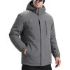 imageFREE SOLDIER Mens Waterproof Ski Snow Jacket Fleece Lined Warm Winter RainCoat Windbreaker Snowboarding Jacket with HoodCharcoal Gray