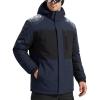 imageFREE SOLDIER Mens Waterproof Ski Snow Jacket Fleece Lined Warm Winter RainCoat Windbreaker Snowboarding Jacket with HoodNavy Black