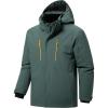 imageFREE SOLDIER Mens Waterproof Ski Snow Jacket Warm Winter Coat Snowboarding Raincoat Hooded Fully Taped SeamsDeep Green