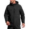imageFREE SOLDIER Mens Waterproof Softshell Jacket Fleece Lined Outdoor Jacket Tactical Military Hoodie WindbreakerBlack