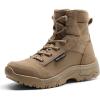 imageFREE SOLDIER Womens Tactical Hiking 6 Inches Lightweight Combat Boot Durable Comfortable Work Boots for WomenTan