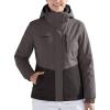 imageFREE SOLDIER Womens Waterproof Ski Jacket Fleece Lined Warm Winter Snow Coat Windproof Hooded RaincoatGray Black