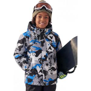 imageFREE SOLDIER Boys Waterproof Warm Ski Jacket Windproof Fleece Thick Kids Winter Coat with Hood for Snowboarding OutdoorGlacier Camo