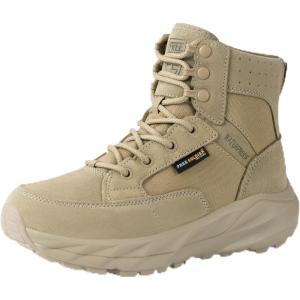 imageFREE SOLDIER Hiking Work Boots Womens Tactical Boots 6 Inches Lightweight Waterproof Military Boots Outdoors Desert BootsDark Tan