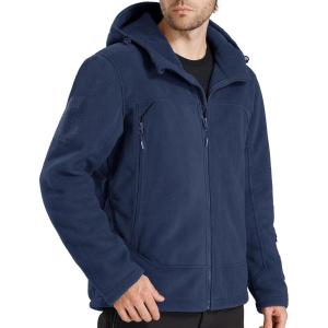 imageFREE SOLDIER Mens Fleece Jackets Full Zip Casual Outdoor Military Tactical Hoodie Jacket Windproof Warm Winter CoatsNavy Blue