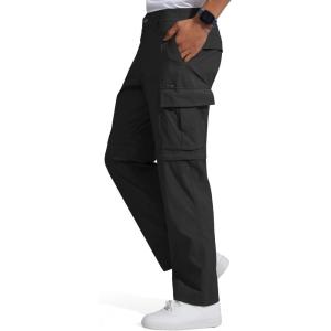 imageFREE SOLDIER Mens Hiking Pants Convertible Waterproof Lightweight Quick Dry Zip Off Cargo PantsBlack