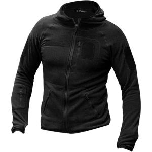 imageFREE SOLDIER Mens Tactical Long Sleeve Fleece Coat Weatherproof Full Zip Up Lightweight Fleece Jacket SweatshirtBlack Hoodie