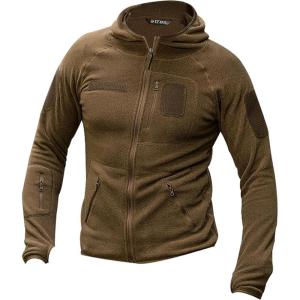 imageFREE SOLDIER Mens Tactical Long Sleeve Fleece Coat Weatherproof Full Zip Up Lightweight Fleece Jacket SweatshirtCoyote Brown Hoodie