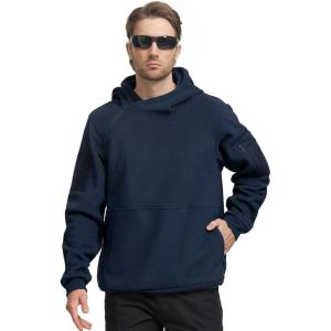 imageFREE SOLDIER Mens Tactical Winter Fleece Pullover Hoodie Warm Long Fleece lined Hooded SweatshirtNavy Blue