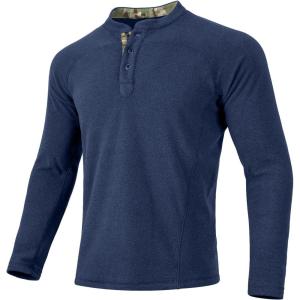 imageFREE SOLDIER Mens Thermal Fleece Pullover Sweater Henley Long Sleeve shirts For MenWinter Lightweight SweatshirtBasic Blue