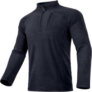 imageFREE SOLDIER Mens Thermal Fleece Pullover Sweater Henley Long Sleeve shirts For MenWinter Lightweight SweatshirtBlack