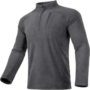 imageFREE SOLDIER Mens Thermal Fleece Pullover Sweater Henley Long Sleeve shirts For MenWinter Lightweight SweatshirtDark Grey