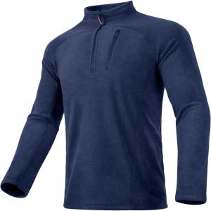 imageFREE SOLDIER Mens Thermal Fleece Pullover Sweater Henley Long Sleeve shirts For MenWinter Lightweight SweatshirtMisty Blue