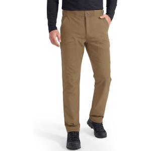 imageFREE SOLDIER Mens Warm Insulated Waterproof Fleece Lined Pants Outdoor Rain Hiking Thermal PantsThick Brown