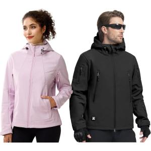 imageFREE SOLDIER Waterproof Fleece Lined Hooded SoftShell Jacket Windproof Rain Jacket for Outdoor Tactical Hiking