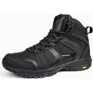 imageFREE SOLDIER Waterproof Hiking Boots for Men Black Boots Hiking Shoes for MenBlackvibram