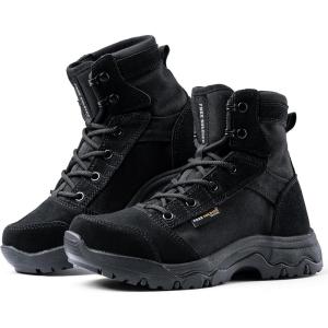 imageFREE SOLDIER Womens Tactical Hiking 6 Inches Lightweight Combat Boot Durable Comfortable Work Boots for WomenBlack