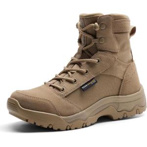 imageFREE SOLDIER Womens Tactical Hiking 6 Inches Lightweight Combat Boot Durable Comfortable Work Boots for WomenTan
