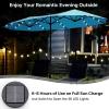 imageFREE SOLDIER 13ft Patio Umbrella with 36 LED Solar Lights Double Sided Outdoor Umbrella for Patio Table Umbrella with Solar lights for Garden Yard Pool BeigeTurquoise