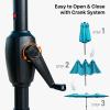 imageFREE SOLDIER 13ft Patio Umbrella with 36 LED Solar Lights Double Sided Outdoor Umbrella for Patio Table Umbrella with Solar lights for Garden Yard Pool BeigeTurquoise