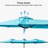 imageFREE SOLDIER 13ft Patio Umbrella with 36 LED Solar Lights Double Sided Outdoor Umbrella for Patio Table Umbrella with Solar lights for Garden Yard Pool BeigeTurquoise