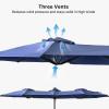 imageFREE SOLDIER 13ft Patio Umbrella with 36 LED Solar Lights Double Sided Outdoor Umbrella for Patio Table Umbrella with Solar lights for Garden Yard Pool BeigeNavy
