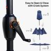 imageFREE SOLDIER 13ft Patio Umbrella with 36 LED Solar Lights Double Sided Outdoor Umbrella for Patio Table Umbrella with Solar lights for Garden Yard Pool BeigeNavy