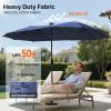imageFREE SOLDIER 13ft Patio Umbrella with 36 LED Solar Lights Double Sided Outdoor Umbrella for Patio Table Umbrella with Solar lights for Garden Yard Pool BeigeNavy