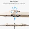 imageFREE SOLDIER 13ft Patio Umbrella with 36 LED Solar Lights Double Sided Outdoor Umbrella for Patio Table Umbrella with Solar lights for Garden Yard Pool BeigeBeige