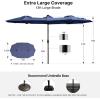 imageFREE SOLDIER 13ft Patio Umbrella with 36 LED Solar Lights Double Sided Outdoor Umbrella for Patio Table Umbrella with Solar lights for Garden Yard Pool BeigeNavy