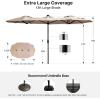 imageFREE SOLDIER 13ft Patio Umbrella with 36 LED Solar Lights Double Sided Outdoor Umbrella for Patio Table Umbrella with Solar lights for Garden Yard Pool BeigeBeige