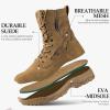 imageFREE SOLDIER Mens Work Tactical Boots 8 Inches Lightweight Combat Boots Durable Suede Leather Military Boot Desert BootBright Brown