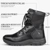 imageFREE SOLDIER Mens Work Tactical Boots 8 Inches Lightweight Combat Boots Durable Suede Leather Military Boot Desert BootDark Black