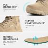 imageFREE SOLDIER Mens Work Tactical Boots 8 Inches Lightweight Combat Boots Durable Suede Leather Military Boot Desert BootDark Tan